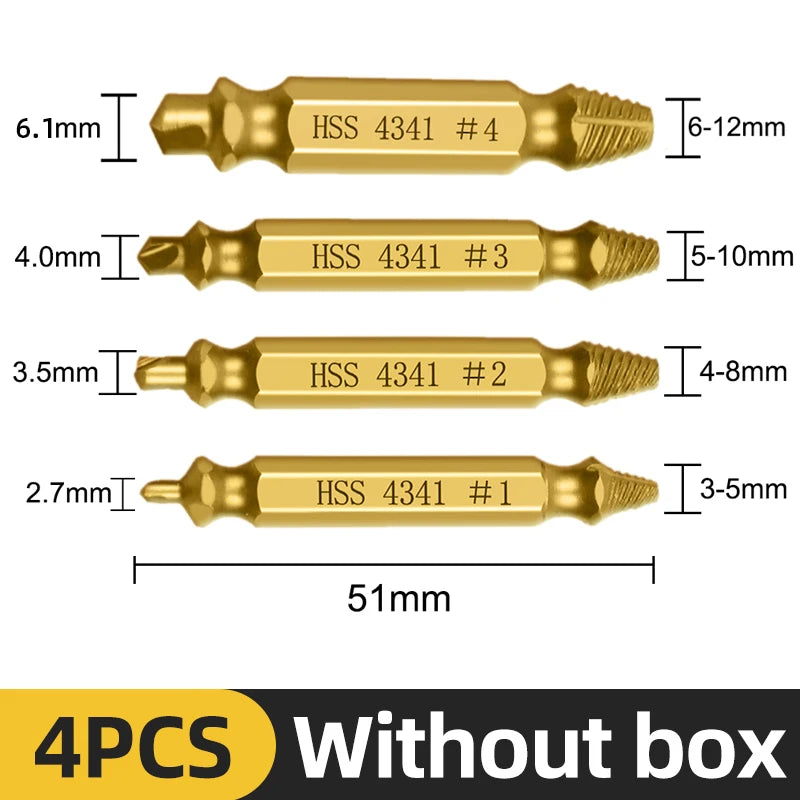 TOOLEYE Beschadigde Schroefverwijderaar Set Centreerboor Set Houtbewerkingsgereedschap Gebroken Boutverwijderaar Bouten Schroeven Verwijderaar Verwijderaar