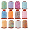 Multicolor Sewing Thread 500 Yards 12 Colors Set, Overlock Thread, Embroidery Thread, Gradient Color Thread for Sewing