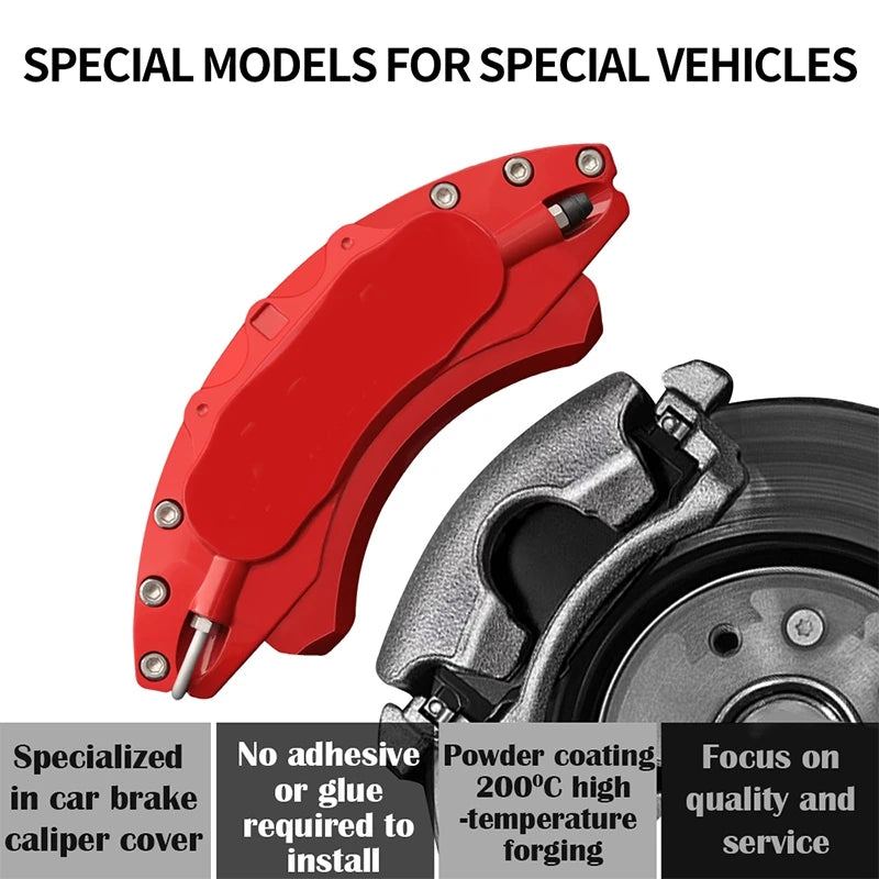 4Pcs Aluminum Alloy Brake Caliper Covers For Audi A3 A5 A6 Q3 Q5 Q7 Car Rim Decoration Brake Accessories