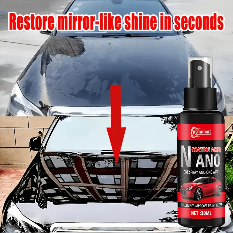 Car Paint Crystal Coating Spray, Paint Surface Brightening and Repairing Agent, Single-Layer Application, Quickly Enhances Gloss