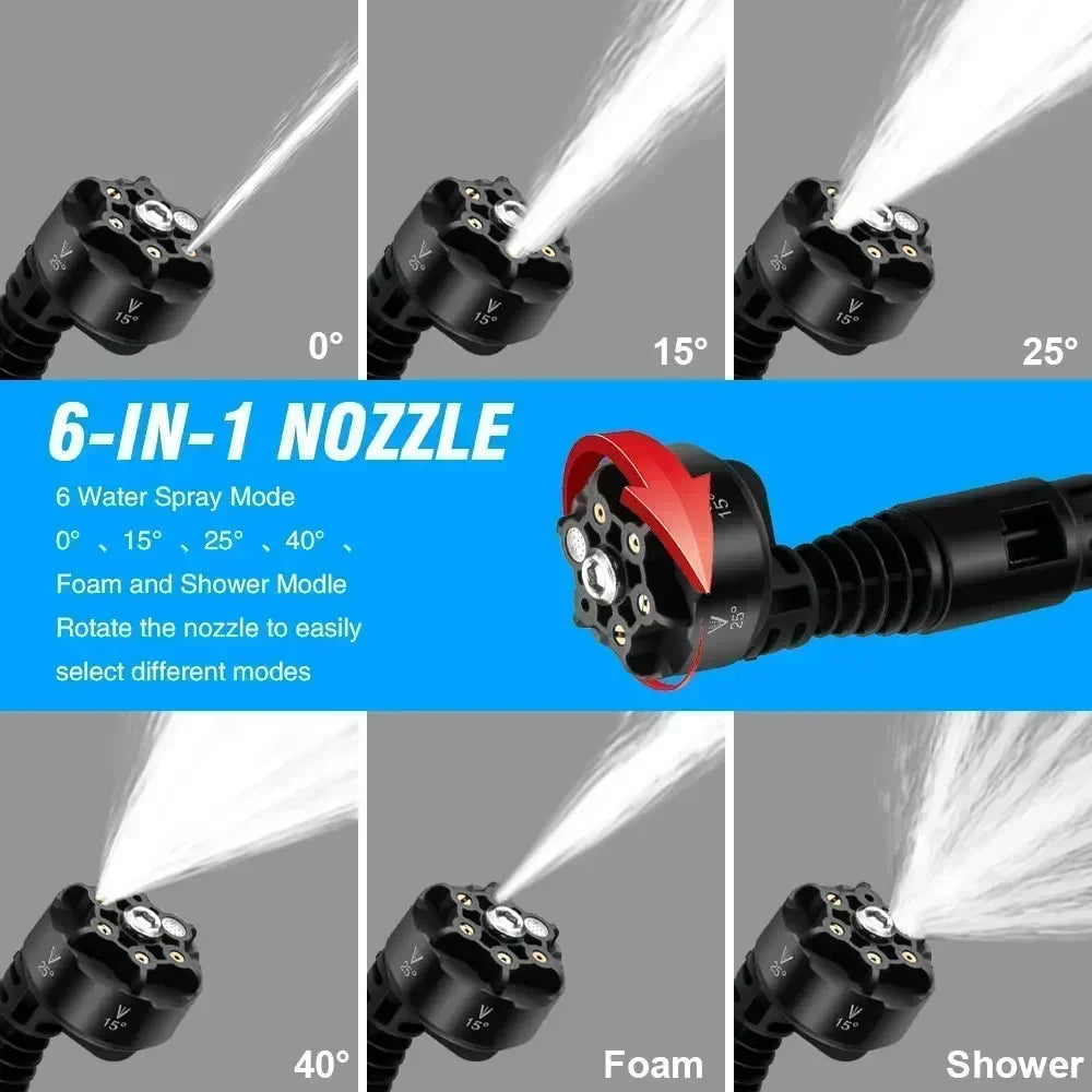 YOFIDRA 200Bar Idropulitrice Brushless ad Alta Pressione Pistola ad Acqua Elettrica con Secchio Spruzzatore per Pulizia Auto per Perno Batteria Makita 21V