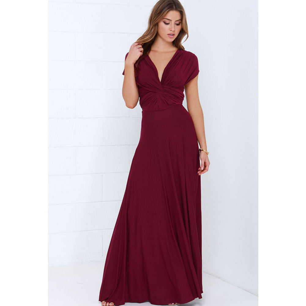 Sexy Vrouwen Multiway Wrap Convertible Boho Maxi Club Rode Bandage Lange Jurk Feest Bruidsmeisje Infinity Robe Longue Femme
