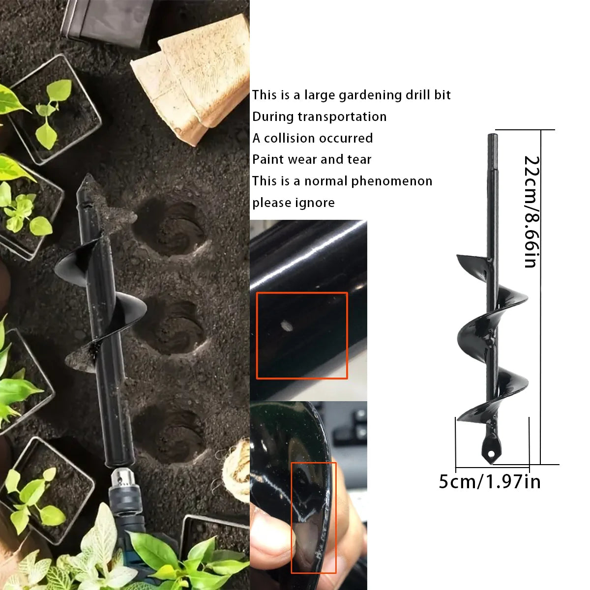Spiraal boorbit - Spiraalboorbit voor thuis aanplanten - Plantgereedschap voor het losmaken van de grond en het graven van gaten, tuinboorbit,