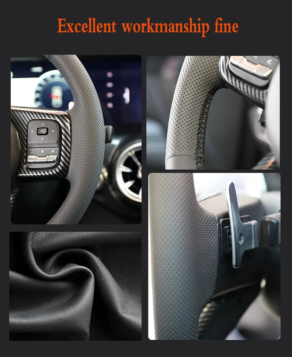 For BMW 330i 540i 525i 530i 330Ci BMW E46 M3 E39 Braid Car Steering Wheel Cover Microfiber Leather Car Accessories