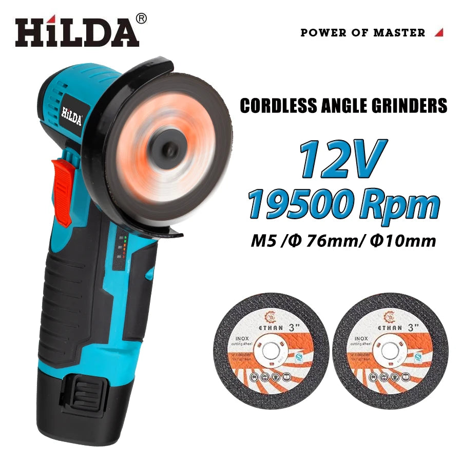 HILDA Mini Smerigliatrice Angolare 12V Ricaricabile Utensile Per Smerigliare Lucidare Macchina Per Smerigliare Per Tagliare Utensili Elettrici A Batteria Al Diamante
