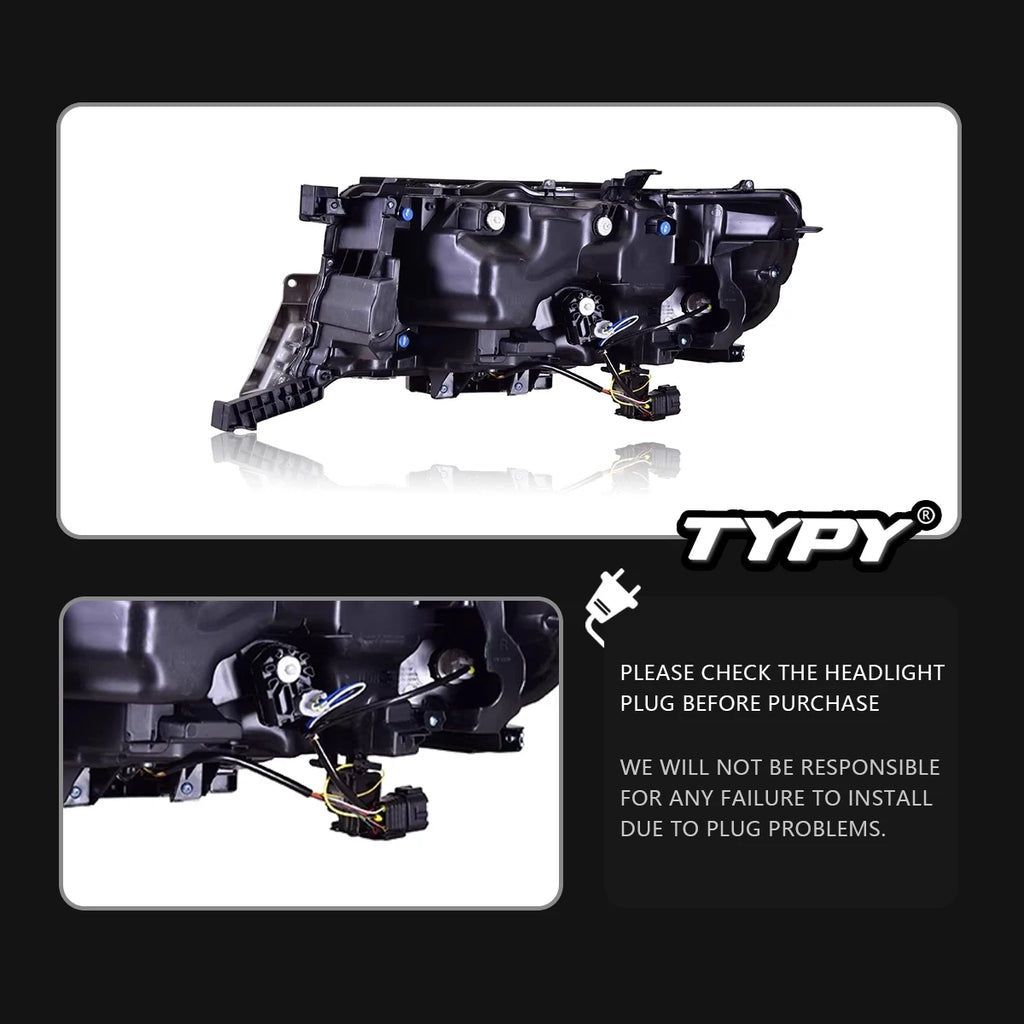 Car For Toyota Land Cruiser Headlight 2016-2021 Upgrade Modified to New DRL Dynamic Turn Signal LED Headlight Auto Accessories