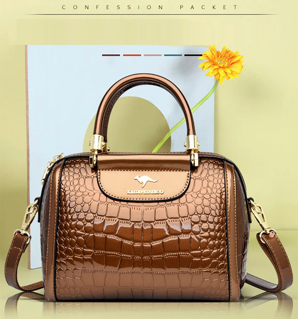 Borsa da donna in pelle di coccodrillo, nuova moda 2024, borse a tracolla da donna di lusso firmate, borsa da ragazza retrò alla moda, portafoglio Bolsas