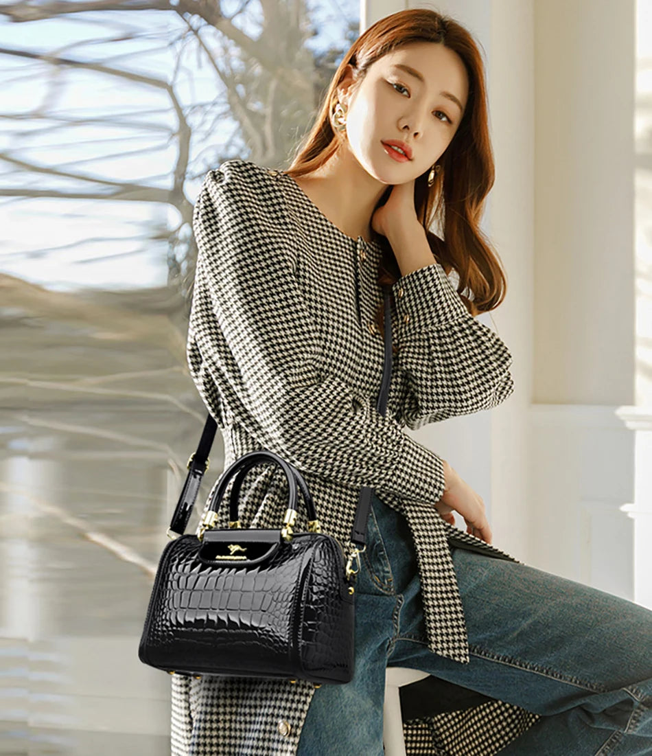 Borsa da donna in pelle di coccodrillo, nuova moda 2024, borse a tracolla da donna di lusso firmate, borsa da ragazza retrò alla moda, portafoglio Bolsas