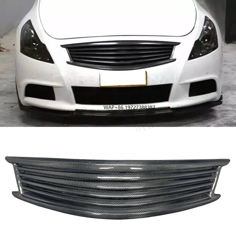 Carbon Fiber Front Bumper Grille for G37 2010+ Sedan Front Grill Air Intakes Frame Cover Bodykit
