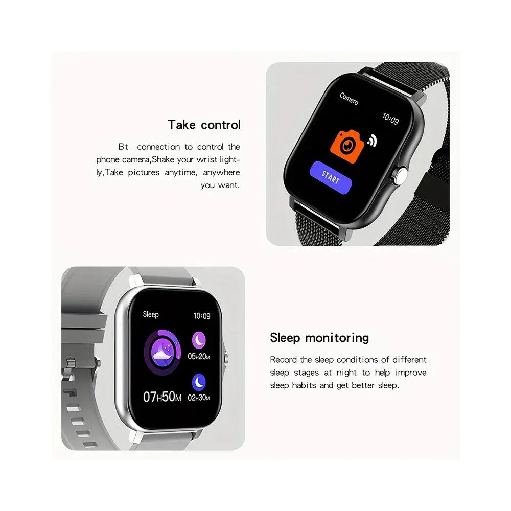 Smartwatch 2023 per telefono Android, schermo a colori da 1,44'', chiamate Bluetooth, monitoraggio ossigeno nel sangue/pressione sanguigna, smartwatch da donna e uomo