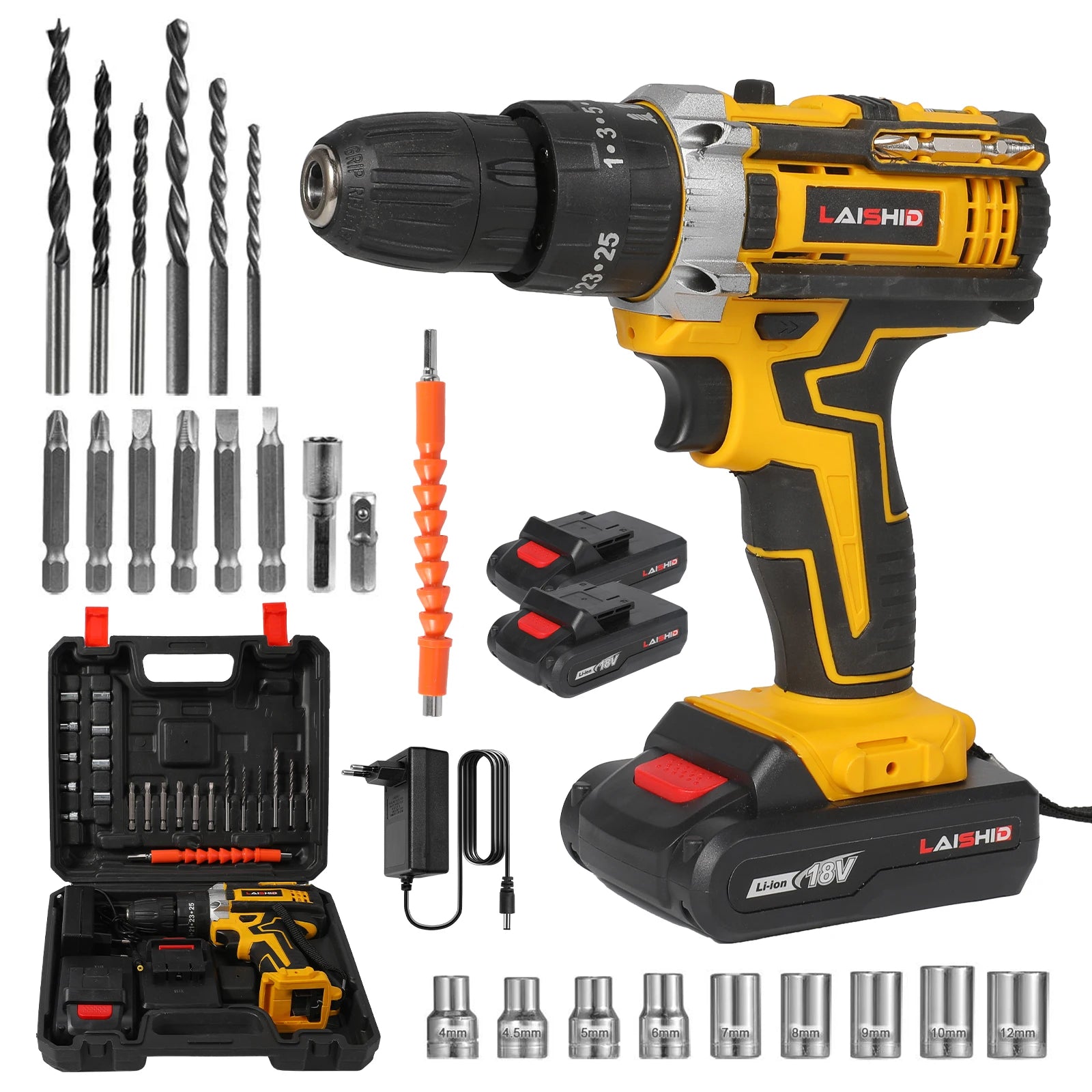 Trapano avvitatore a impulsi a batteria da 21V, Cacciavite elettrico, Martello perforatore elettrico, Mini trapano manuale senza fili, Utensili elettrici con batteria agli ioni di litio