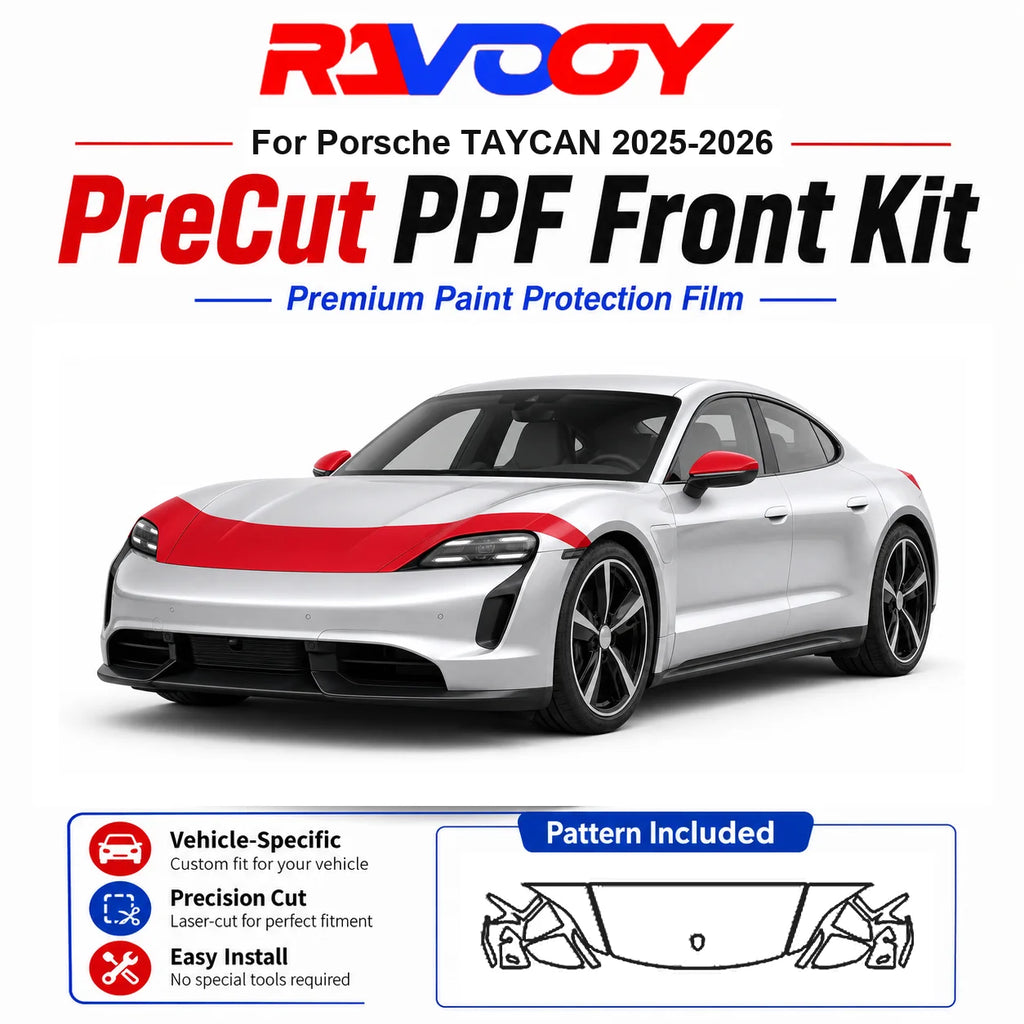 8.5mil TPU Precut PPF Kit For Porsche TAYCAN 2025-2026 - Hood, Fenders & Mirror Set - Self-Healing Clear Bra Film