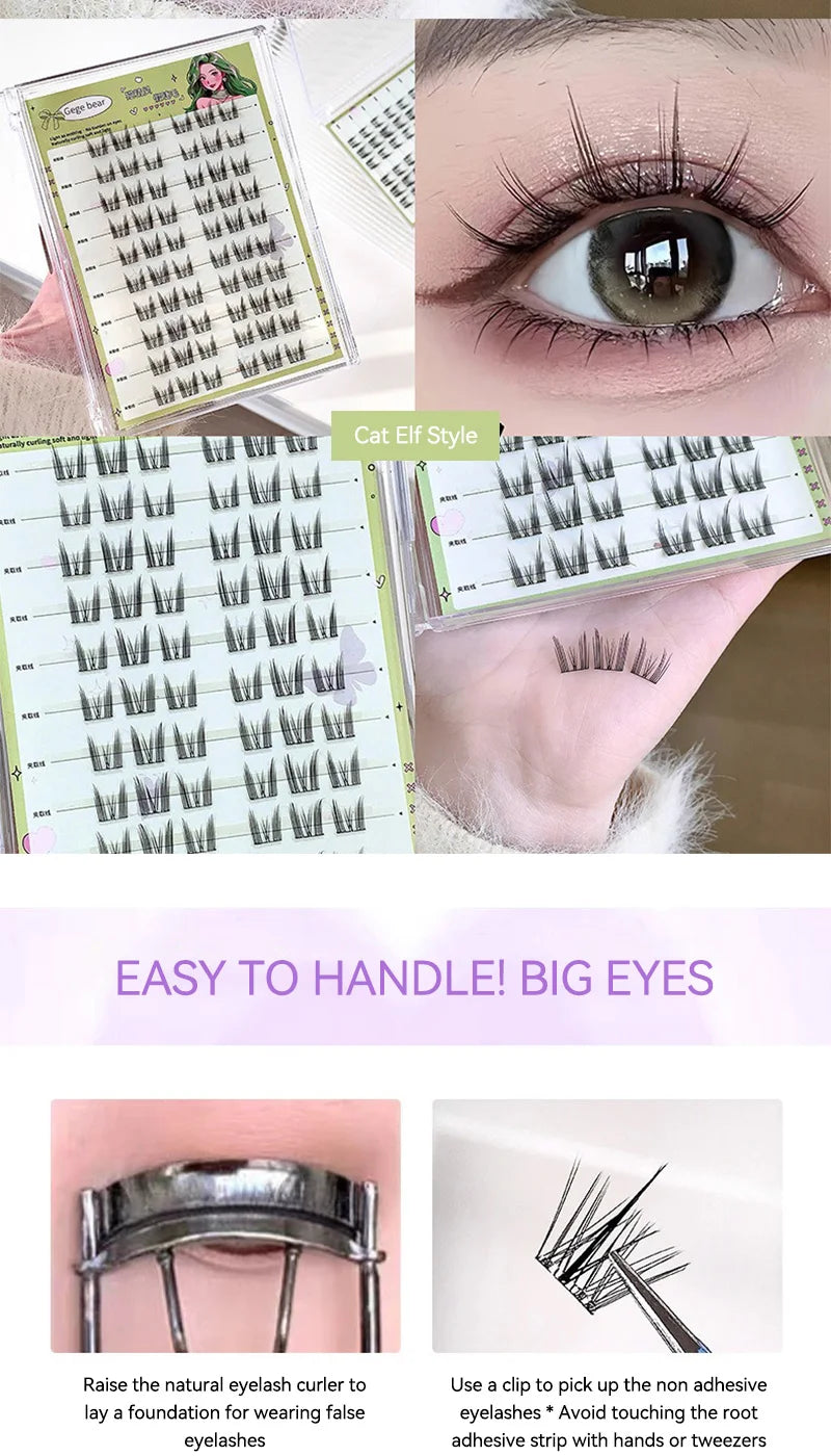 Gege Bear Lijmloze Valse Wimpers - Eenvoudige 3-Staps Applicatie, Natuurlijke Look, Perfect voor Beginners met Zonnebloem Desig