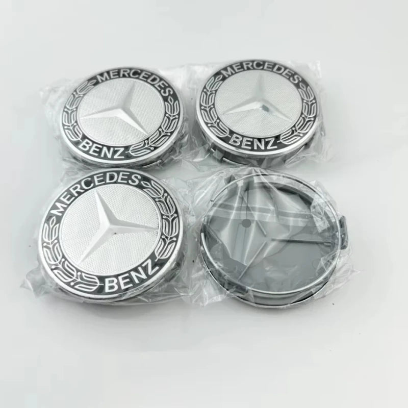 4Pcs 75mm Car Wheel Center Hub Caps Covers for Mercedes Benz A B C S Class AMG GLA CLA GLC W176 W221 W222 W204 W205 Accessories