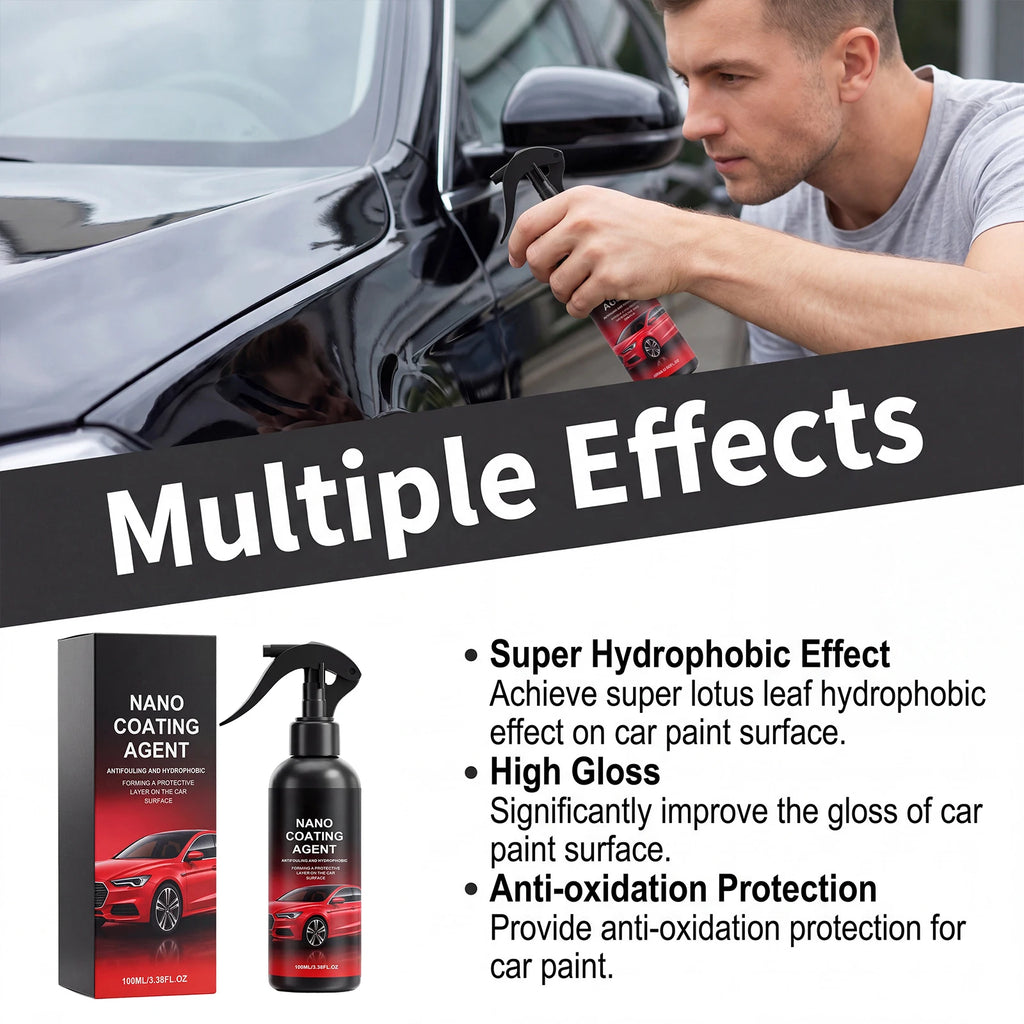 Universal Auto Graphene Nano Ceramic Coating Complete Kit, Professional Car Paint Polishing Brush, Ultra Shiny Finish, Long Last
