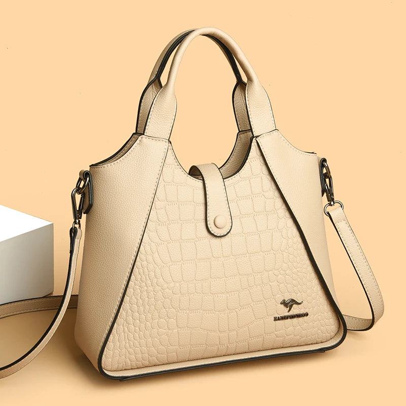 Borsa da donna di nuova tendenza 2024 in pelle morbida di alta qualità Borsa a tracolla da donna Bolsas Tinta unita Retrò Borsa a mano da donna Sac
