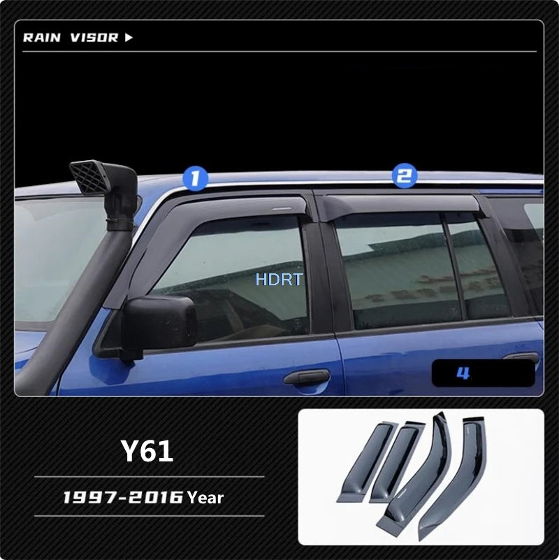 Car Styling Accessories Window Deflector Sun Visor Rain Gurad Awning Shelter Weather Shield For Nissan Patrol Y61 Y62 1997-2021