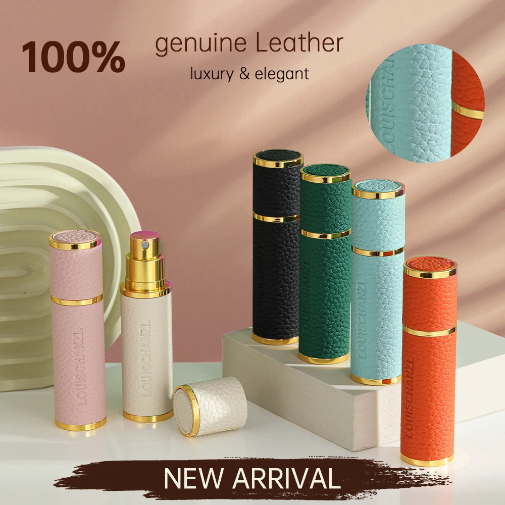 Louischanzl magnet Perfume Atomizer Bottle Portable leather Sprayer for Boarding Tight Sealing Travel Perfume Spray gift 5ml