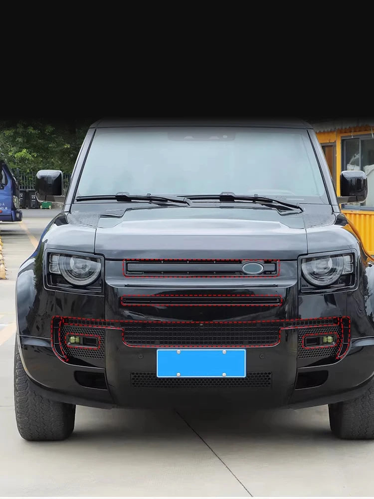 9-piece For Land Rover Defender 90 110 130 Water Tank Cover Racing Grid Protective Net Condenser lossless installation Accessory