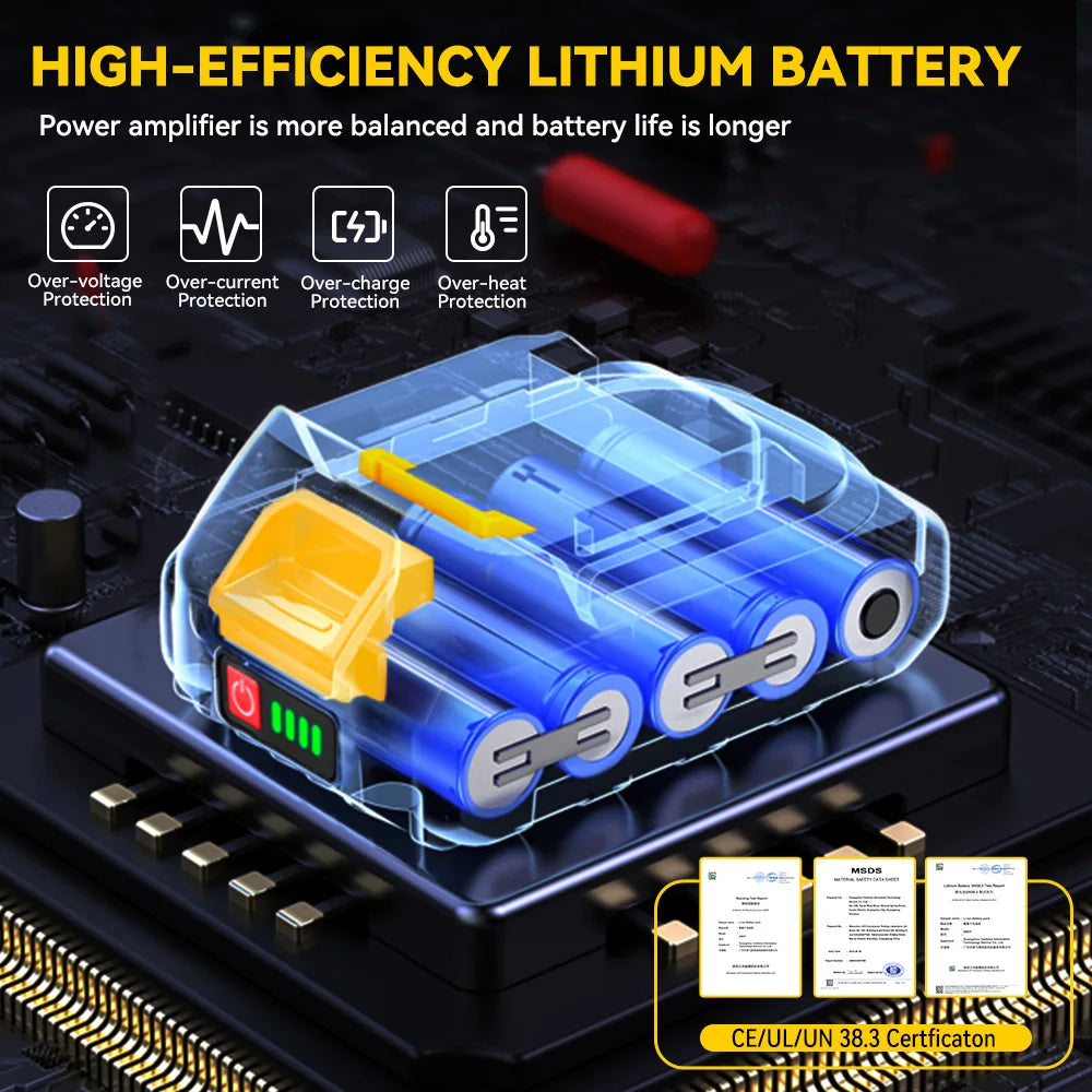MELLWIN Trapano Avvitatore Elettrico a Percussione 25+3 Coppie, Set Multiuso Avvitatore Elettrico a Batteria, Utensile Elettrico Compatibile con Batteria Makita 18V con Perno