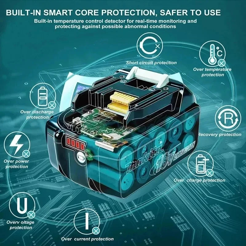 Makita DDF487 Trapano avvitatore a percussione ricaricabile al litio da 18V senza spazzole da 10mm, avvitatore elettrico a coppia elevata DDF487 per uso domestico
