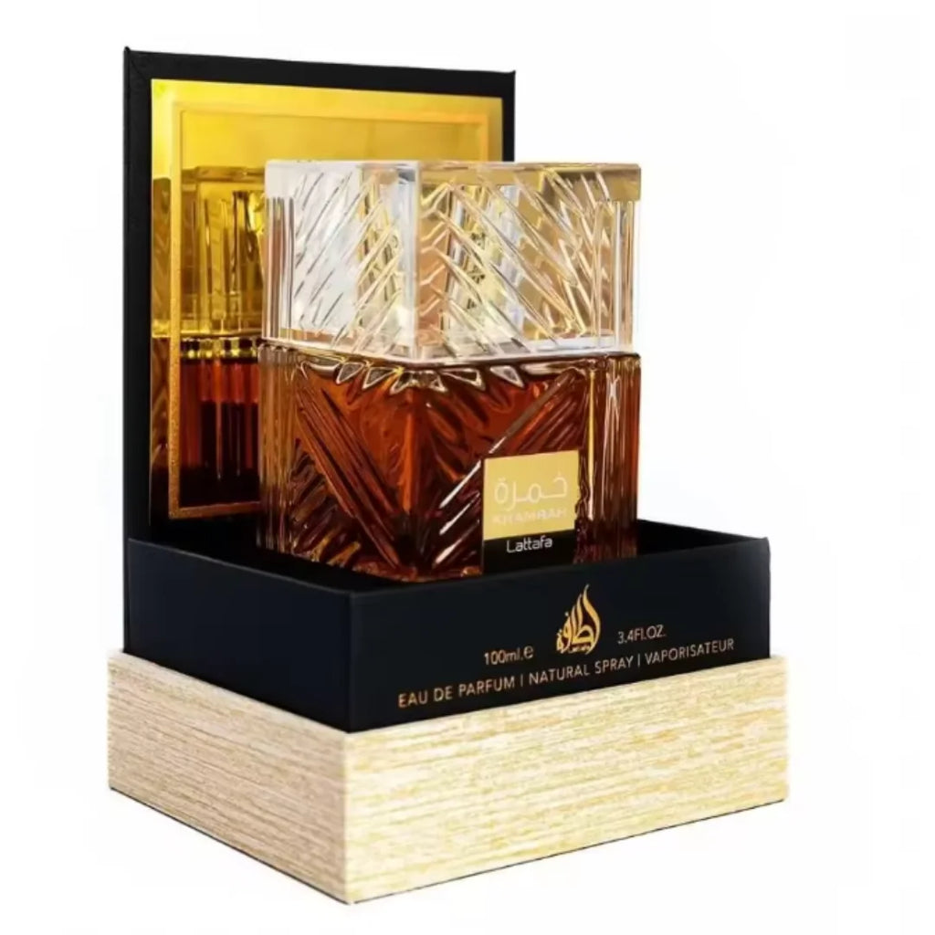 Profumo di lusso Lattaka Khamrah 100 ml, unisex. Profumo arabo a lunga durata, note speziate. Una fragranza carismatica per tutti, ideale come regalo ed elegante decorazione.