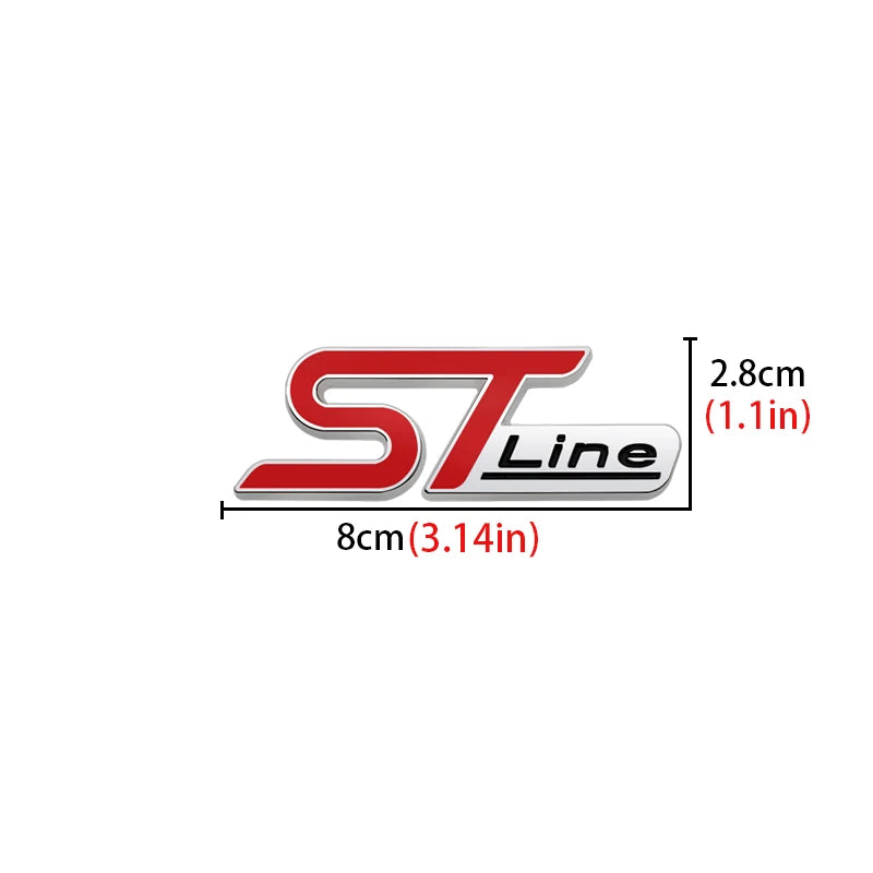 3D Metal ST Line Head Front Grille Car Emblem Badge Chrome Sticker for FORD ST Focus x 2 3 Kuga FIESTA MONDEO Auto Car Styling