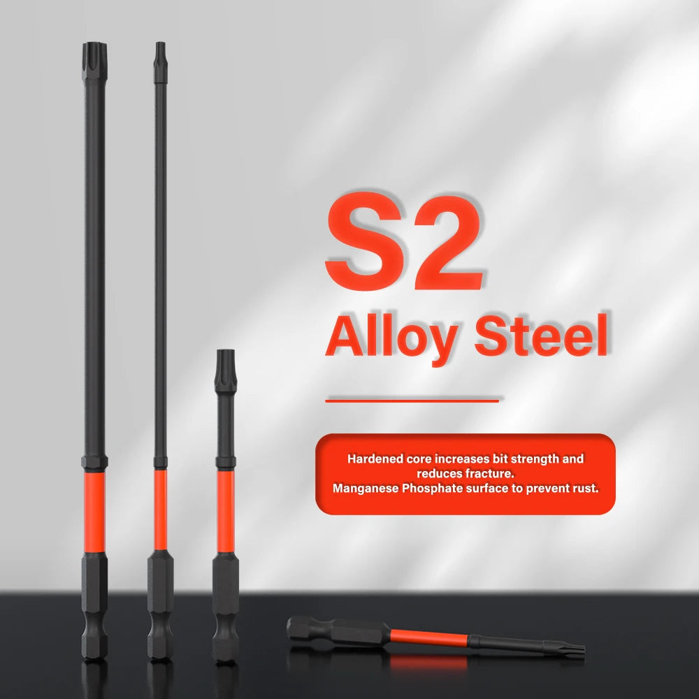 13-delige slagvaste Torx-kop inbussleutel boorbitset, T7-T40 inbussleutelbits S2-staal zeskantschroevendraaierbits met magnetische kop