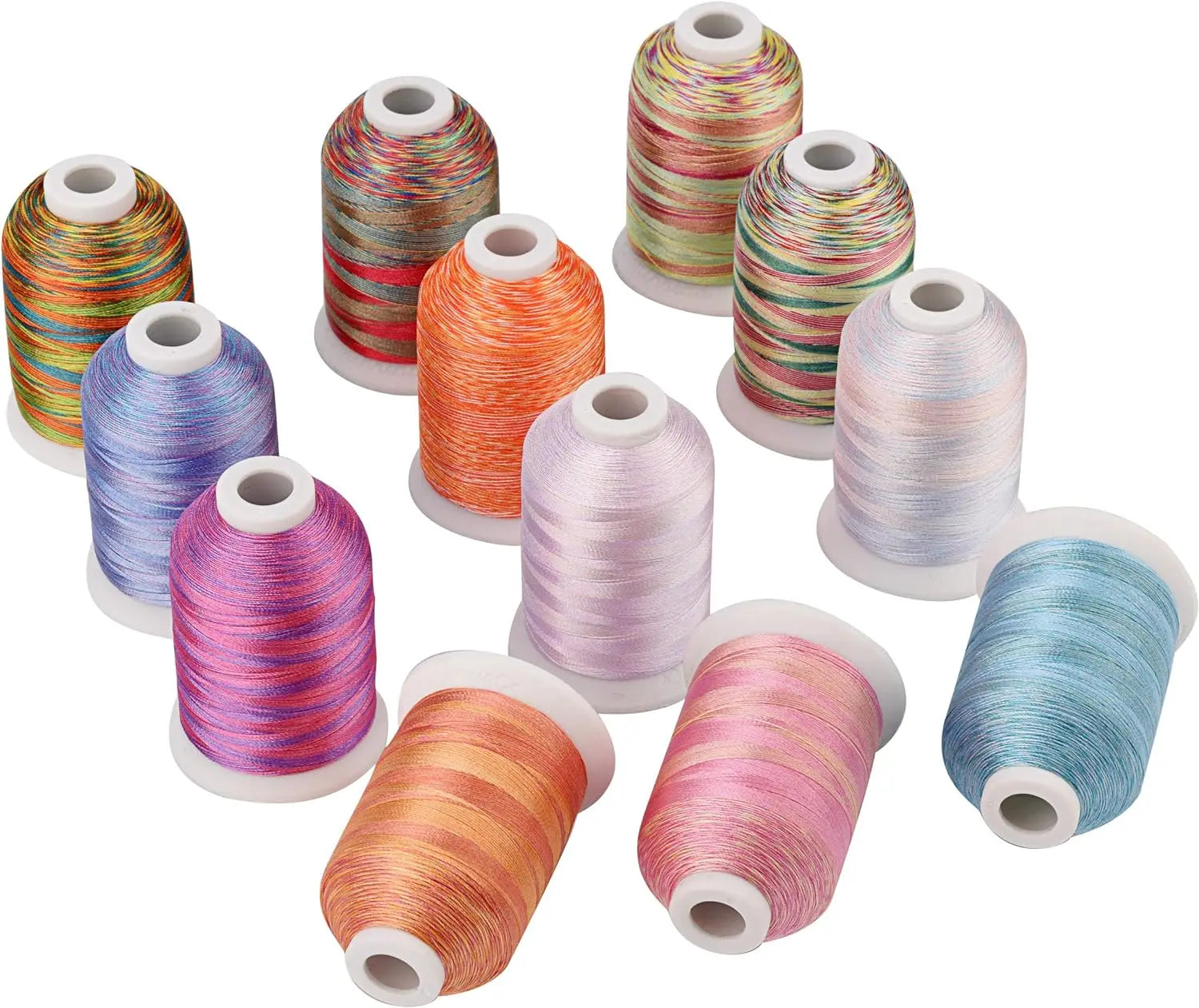 Simthread 12 Colori Assortiti Filo di Poliestere per Macchine da Ricamo Domestiche 1000 Metri Ciascuno