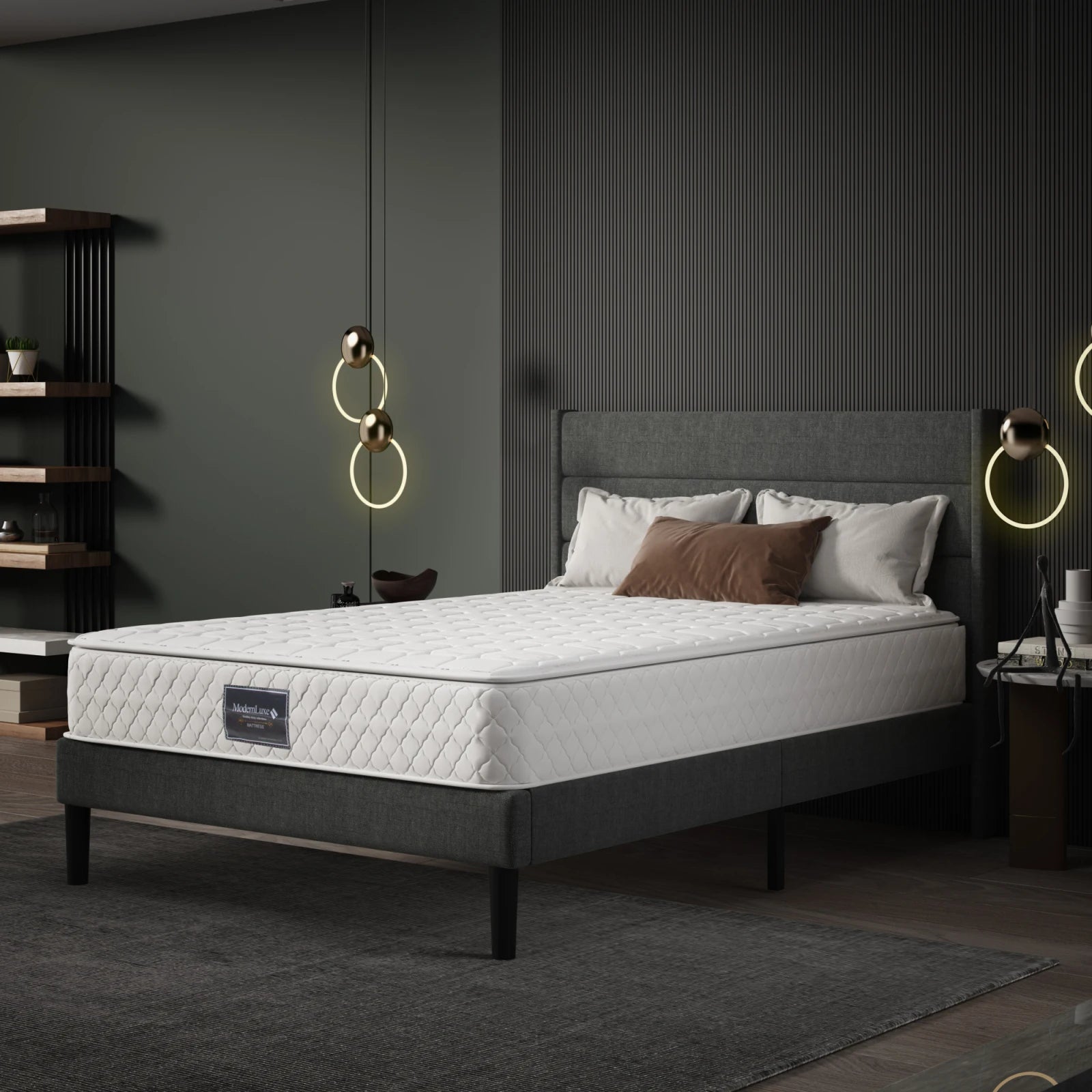 Comanlai Pocket Spring Mattress 90 x 200 cm 7 Zone Mattresses Height 25 cm Ergonomic Spring Mattress Hardness H3 Mattress White