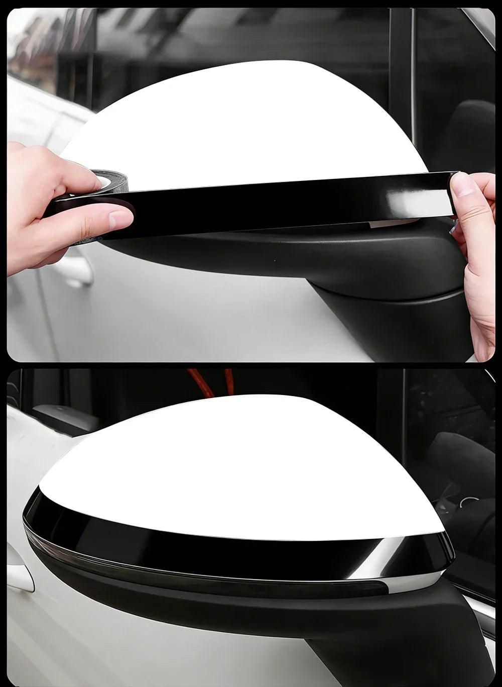 Glossy Black Vinyl Wrap 3/5/7/10CM Tape Window Trim Film Stripe Car Stickers For Car Accessories Pillar Hood Roof