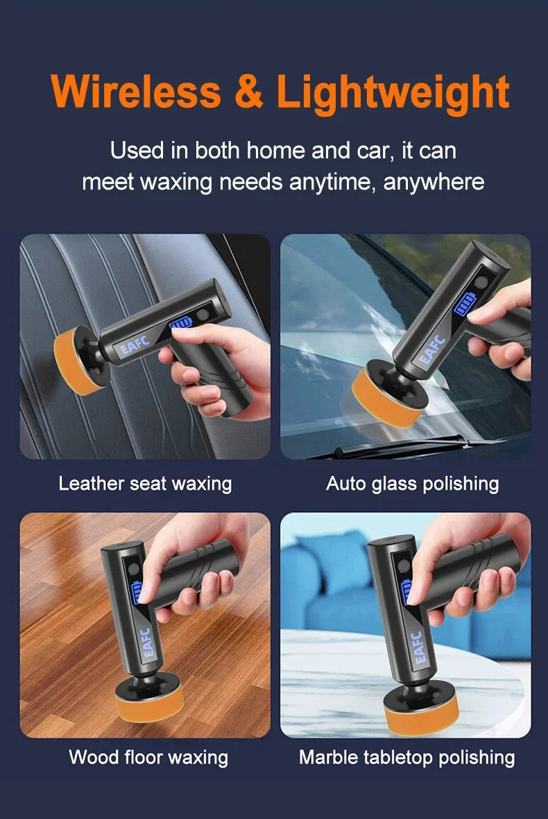 EAFC Wireless Car Polisher Handheld Polisher 4500mAh Car Polishing Waxing Machine Power Tool for Car Body Cleanig Waxing Repair