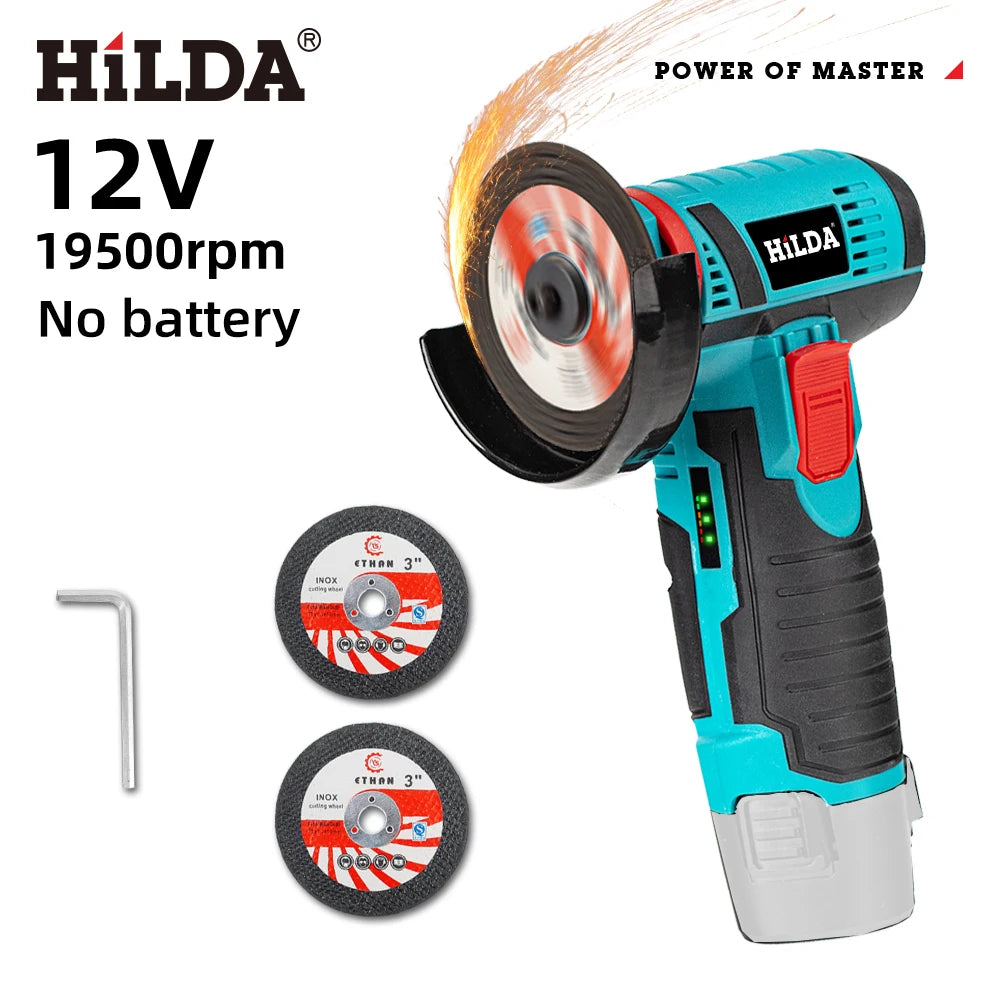 HILDA 12V Haakse Slijper Oplaadbaar Slijptool voor Polijsten en Slijpen Diamant Micro Draadloos Elektrisch Gereedschap