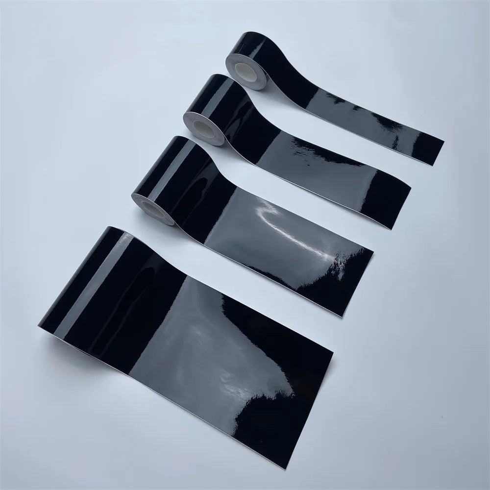 Glossy Black Vinyl Wrap 3/5/7/10CM Tape Window Trim Film Stripe Car Stickers For Car Accessories Pillar Hood Roof