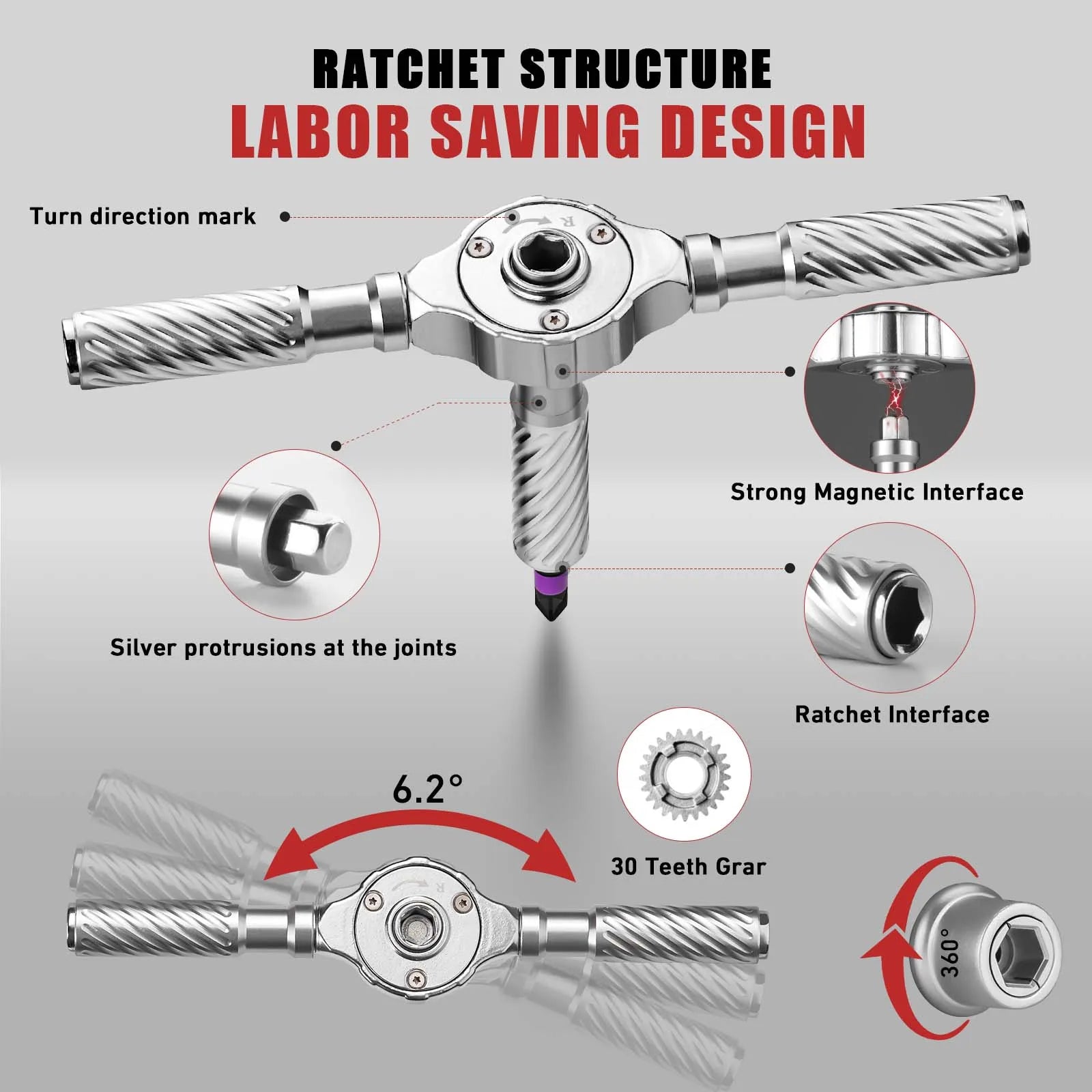 Set di cacciaviti magnetici a cricchetto di precisione 24/40/66in1 con impugnatura a T rimovibile e magnetizzatore per riparare mobili, elettronica e occhiali