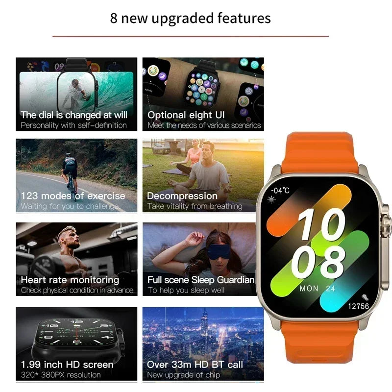 Watch 8 Ultra Smart Watch Ultra Gen 2 IWO Watch NFC Bluetooth Call Heart Rate Waterproof 2.2Inch Wireless Fitness Watch 2026 New