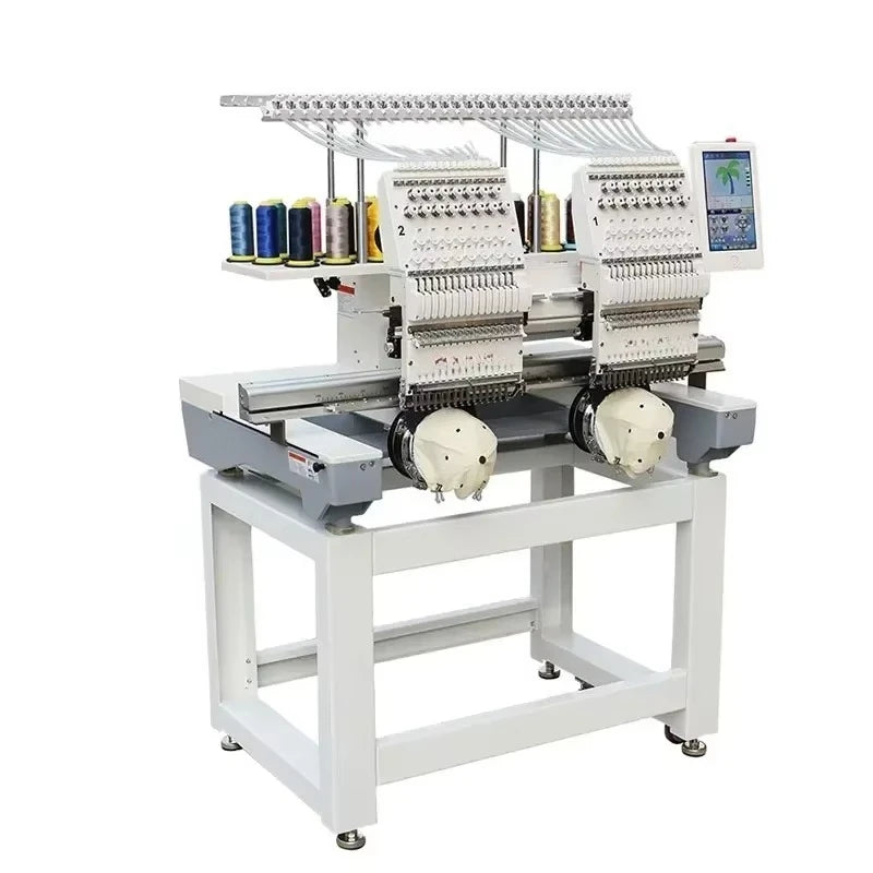Consegna a Domicilio Automatica 15 Aghi 2 Teste Macchina da Ricamo Industriale per Cappelli Multifunzionale Computerizzata