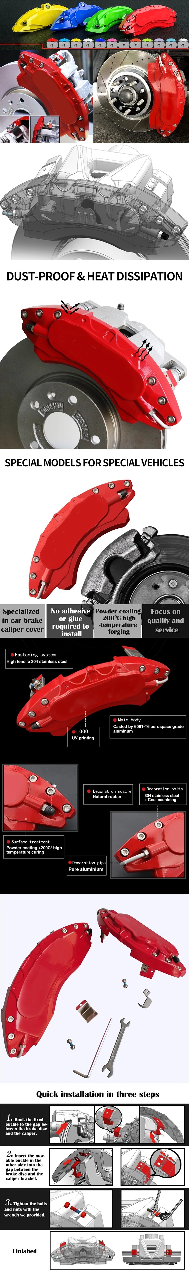 4Pcs Aluminum Alloy Brake Caliper Covers For Audi A3 A5 A6 Q3 Q5 Q7 Car Rim Decoration Brake Accessories