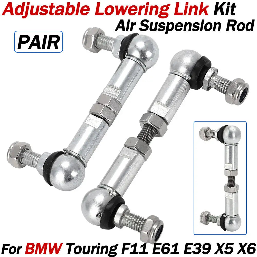 1 Pair Adjustable Air Suspension Rod Lowering Links Kit For BMW F11 E61 E39 X5 X6 Automotive Accessories