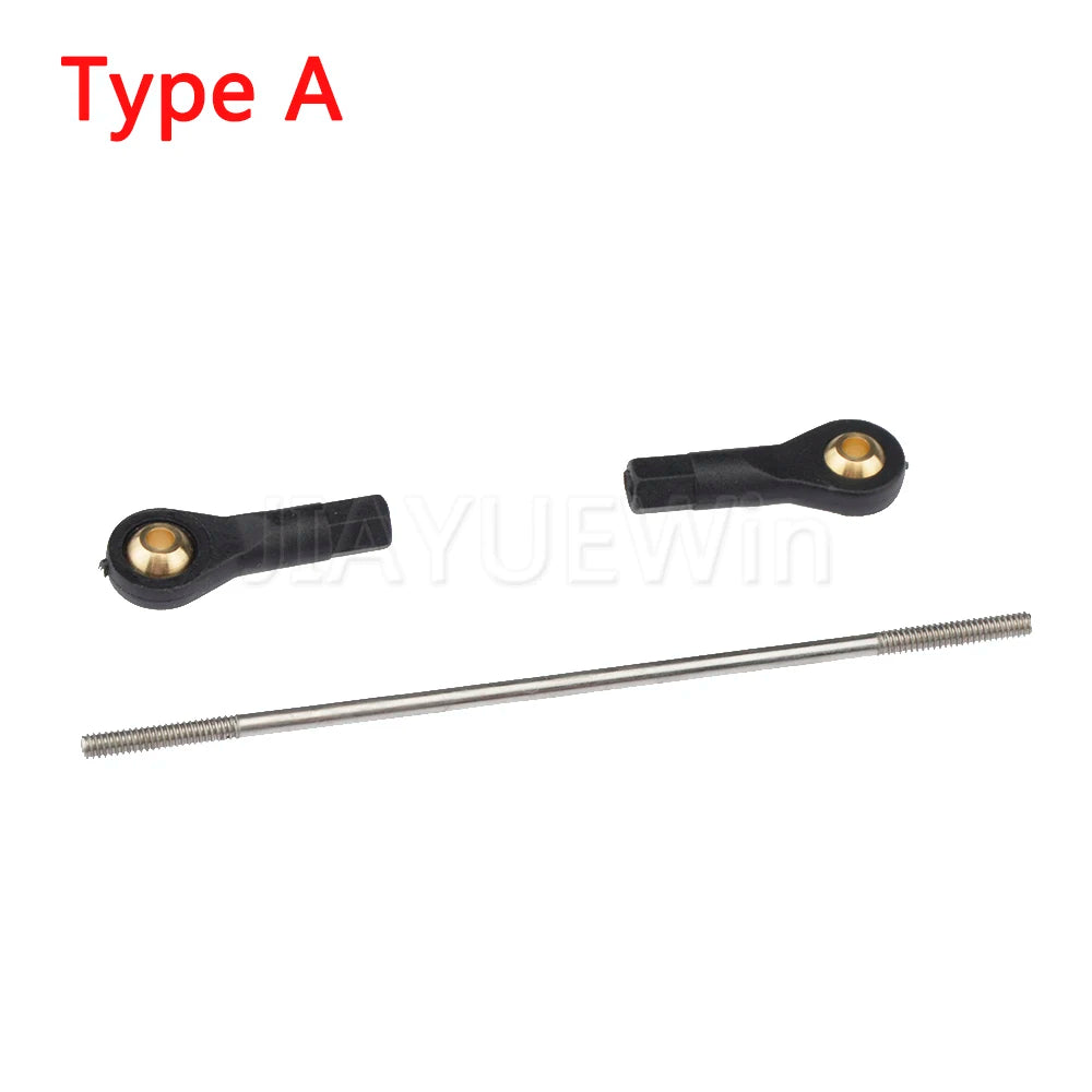 1Pc M2 Stainless Steel Push Rod Linkage + 2Pcs Nylon Rod End Ball Joint Set Assembly for Rc Model Airplane Car Boat