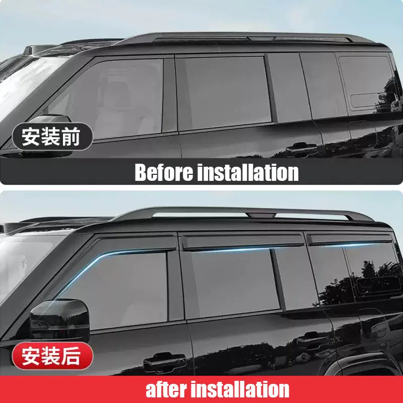 For BYD Ti7 FangChengBao Titanium 7 2026 2027 Widening and thickening waterproof rain eyebrows for car windows and rain barriers