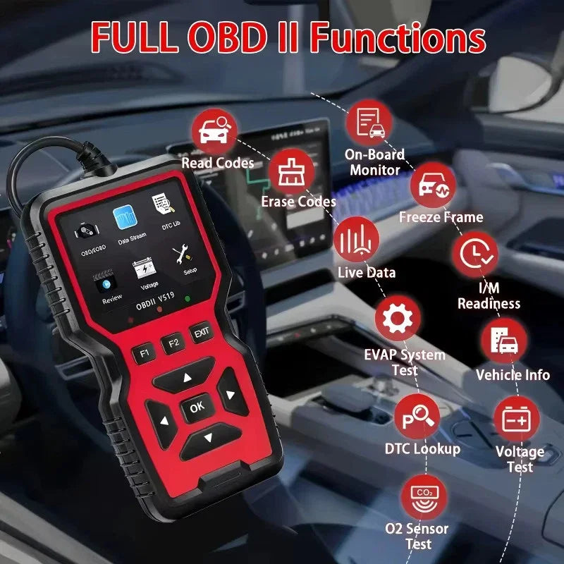 Professional V519 OBD2 Scanner Diagnostic Tool Real Time Code Reader Check Engine Light Scan Tool for All OBDII Cars Since 2003