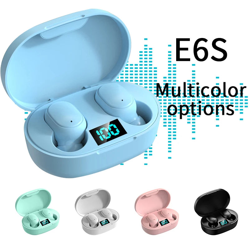 E6S TWS Auricolari Wireless Bluetooth V5.1 Cuffie con Cancellazione del Rumore Auricolari Sportivi con Microfono per iPhone Xiaomi Redmi