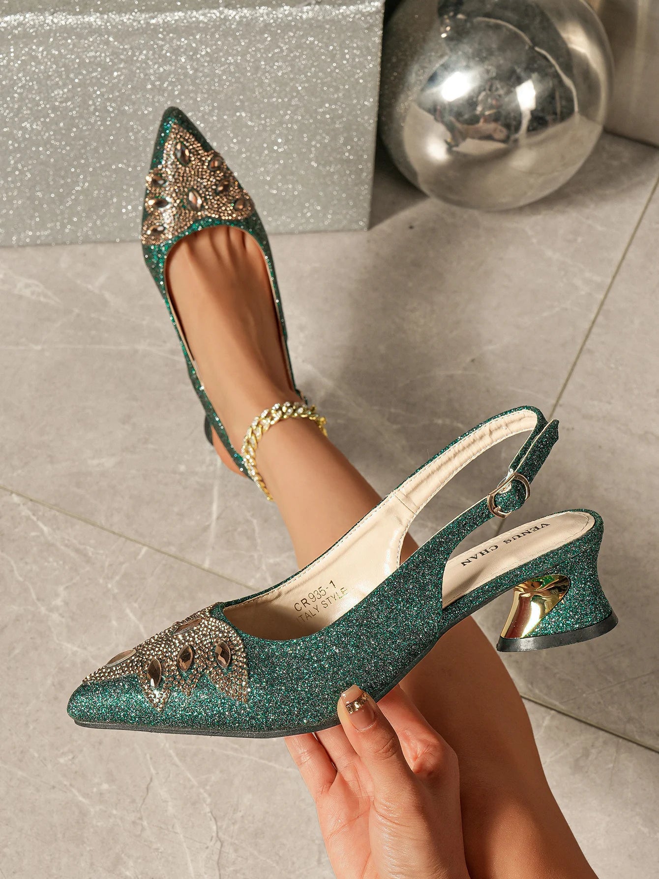 Venus Chan 2026 Scarpe con Tacco Alto Viola con Strass da Donna - Elegante Design a Punta di Ispirazione Italiana Perfetto per Feste Spettacolari