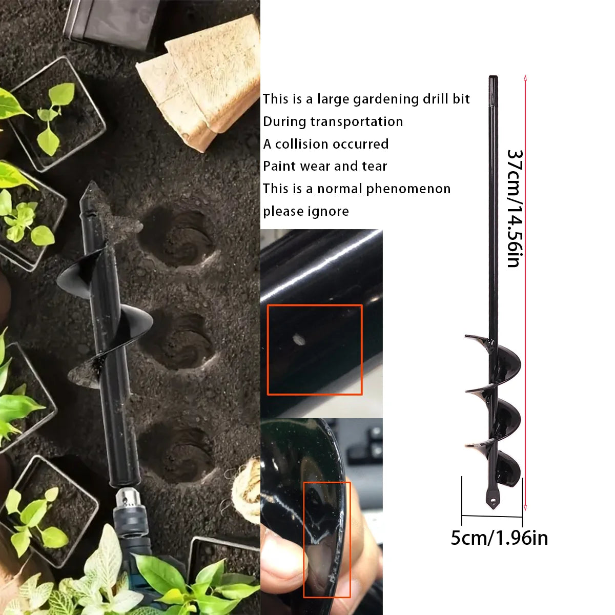 Spiraal boorbit - Spiraalboorbit voor thuis aanplanten - Plantgereedschap voor het losmaken van de grond en het graven van gaten, tuinboorbit,