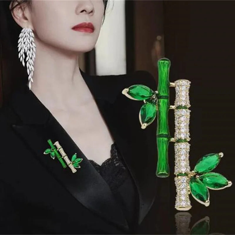Spille coreane in strass, rosa e perle per donna, con tulipano, spiga di grano, bambù, panda, in zircone, da abbinare a giacche e cappotti femminili