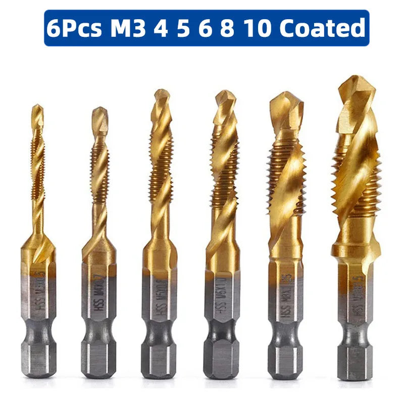 SIQICNC Schacht Titanium Gecoat HSS Schroefdraad Metrische Tapboortjes Schroefmachine Samengestelde Tap M3 M4 M5 M6 M8 M10 Handgereedschap