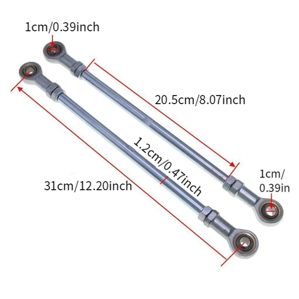 M10 Alloy Steering Tie Rod Ball Joiner Short Pull Rod 310mm Durable Parts for ATV Quad Go Karting Vehicle