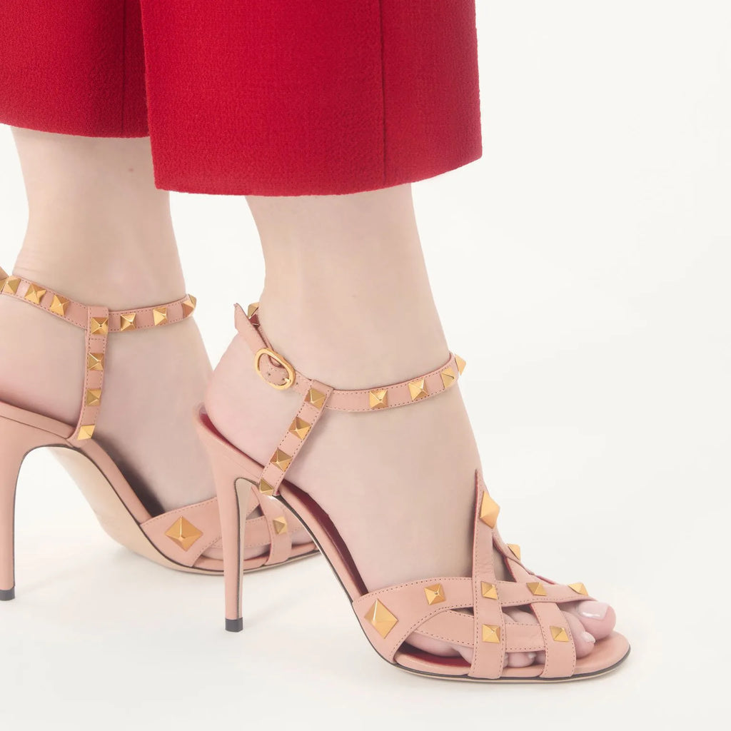 Sandali da donna con tacco alto sottile a bocca di pesce e rivetto a testa rotonda, estate 2026, sandali da donna alla moda per feste, taglie forti