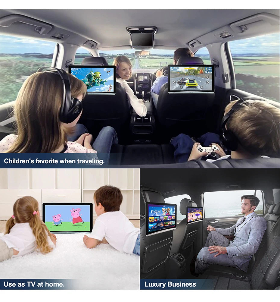 Car TV 13.3 Inch 4GB+64GB 8-core HD 4K Screens Android 12.0 Headrest Monitor For Kia Rear Seat Entertainment System